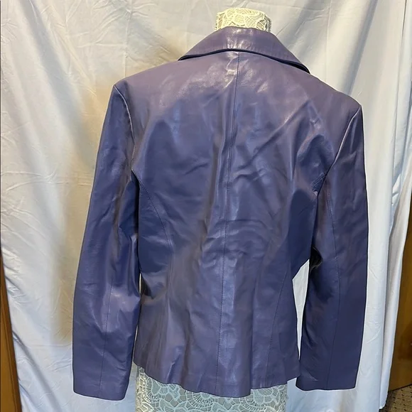 Colebrook Purple Leather Jacket - Picture 5 of 8